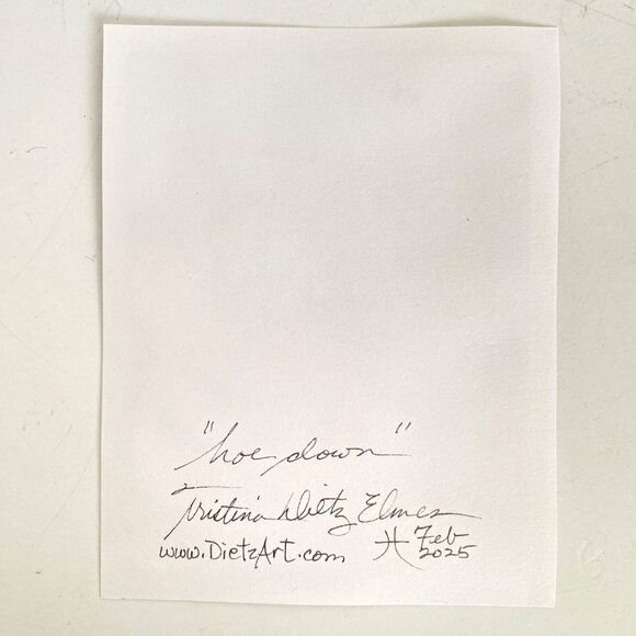 Hoedown Original Acrylic Painting 5x7in Frame Ready Wall or Desktop Art - Picture 4 of 4